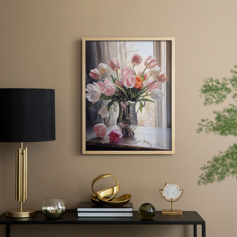 Reproduction encadrée FLORAL Series DCCDIX - bois massif, Naturel, H 11 po x l 9 po