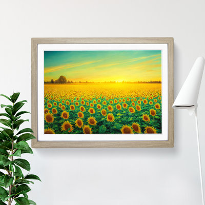 Dazzling Sunflower Field - Framed Print