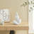 Hans White Abstract Mother Embracing Child Decorative Accent Matte Ceramic Sculpture Figure Set