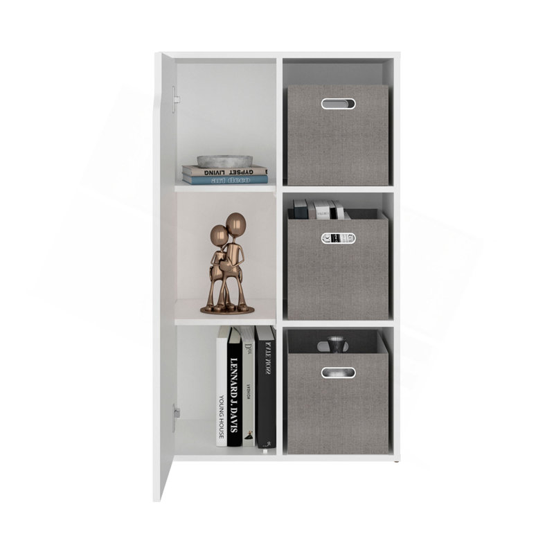 Bibliothèque avec 6 tablettes et 3 paniers