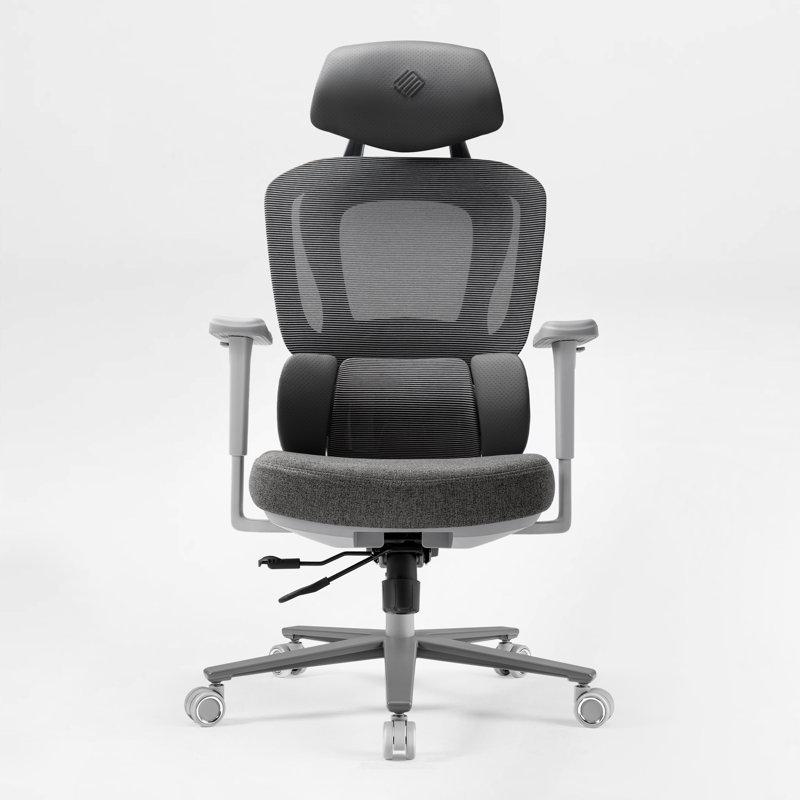 Ergonomic Gaming Chair with Thick Soft Cushion, Adjustable Lumbar & 3D Armrests – Gray, Gray