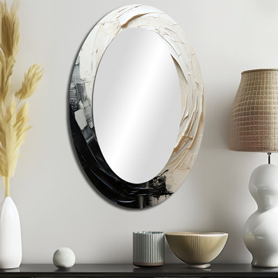 Minimalist Spiral - Miroir décoratif ovale abstrait sur métal