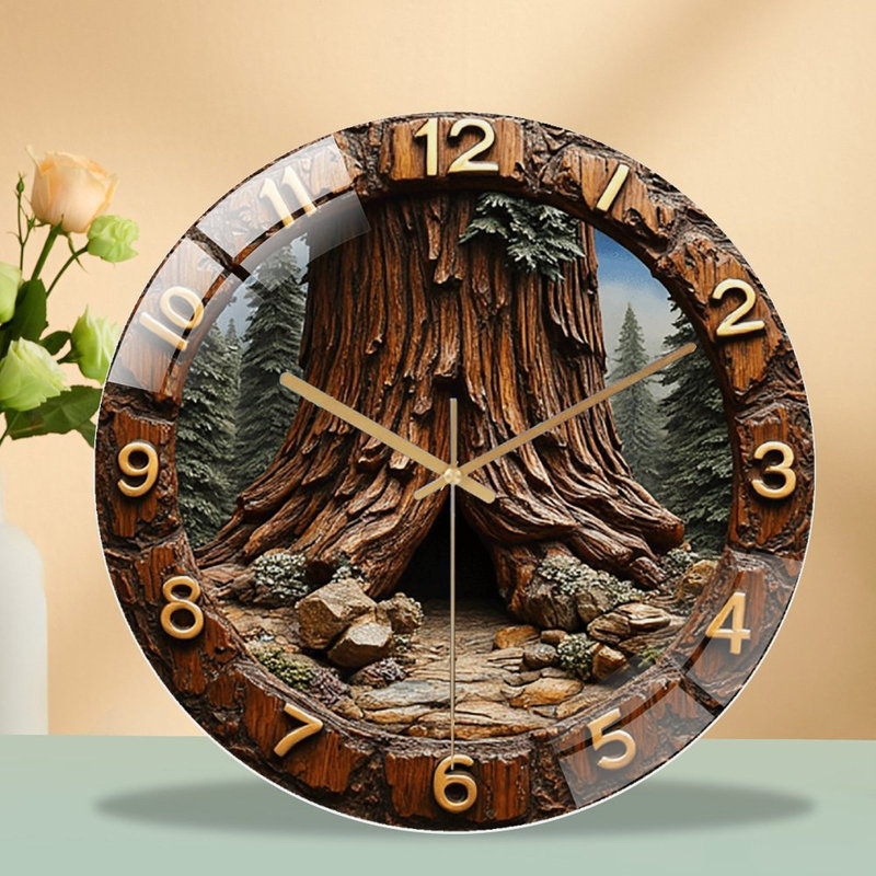 Horloge murale en bois séquoia géant