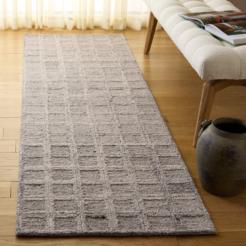Pine 115 Hand Tufted Wool Pile Geometric Rug, Runner 2'3" x 8'