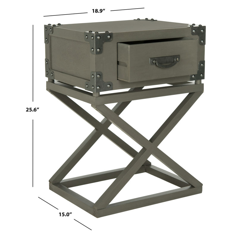 Monette End Table with Storage, Gray