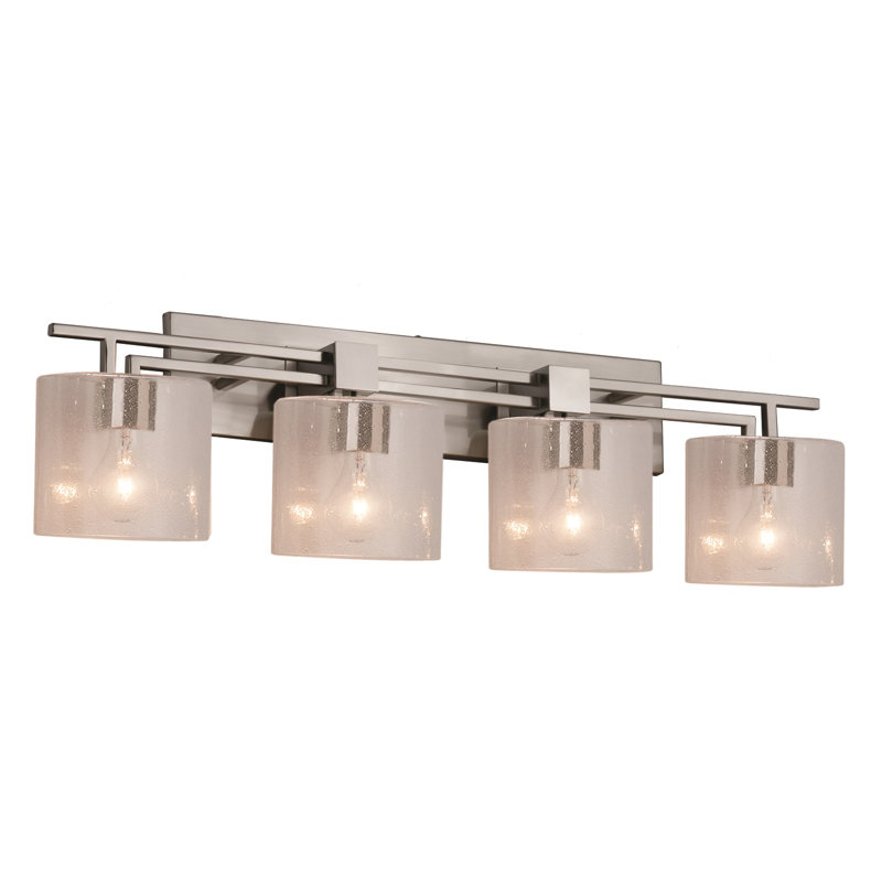 Éclairage pour meuble-lavabo 4 lumières Carolos, Nickel brossé, Bullé