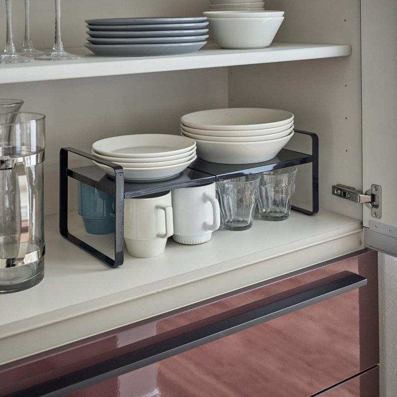 Black Expandable Countertop Organizer with Front Bar