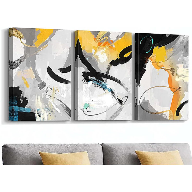 Ensemble de 3 décorations murales pour salon, H 16 po x l 12 po x P 0,5 po