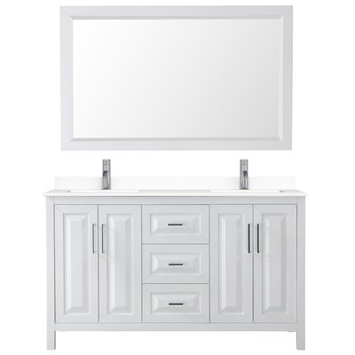 Daria 60"" Double Bathroom Vanity Set with Mirror -  Wyndham Collection, WCV252560DWHWCUNSM58