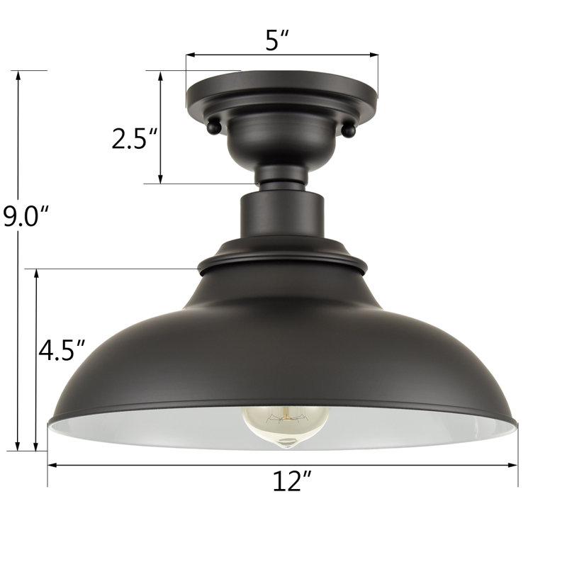Ionathan Semi Flush Mount, Matte Black