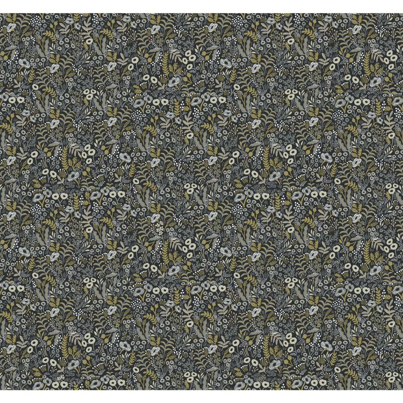 Papier peint tapisserie 27 pi x 27 po Rifle Paper Co., Noir/beige