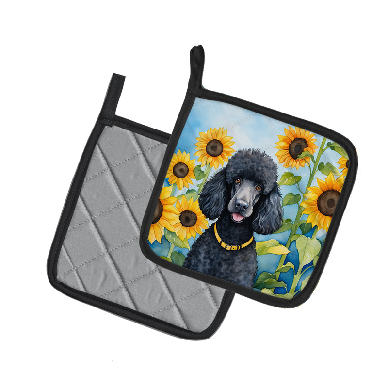 Caroline's Treasures In Sunflowers Floral Polyester Potholder Set