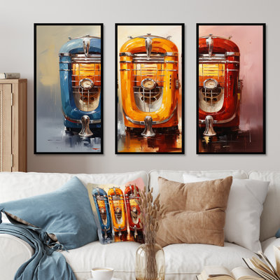 Colorful Modern Jukebox Jams 1 - Jukeboxes Wall Art