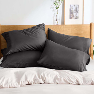 100% Microfiber Solid Dyed Pillowcase - Modern Accent Pillow Cover for Sofa, Bed & Living Room