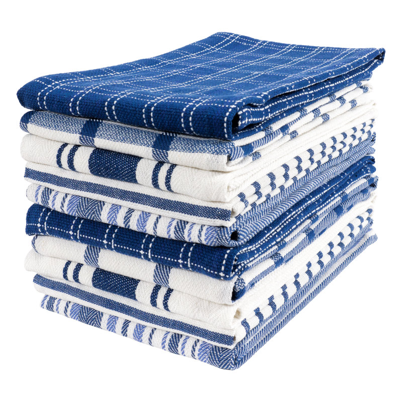 Ensemble de 10 serviettes de cuisine KAF Home de 18 x 28 po, Marine