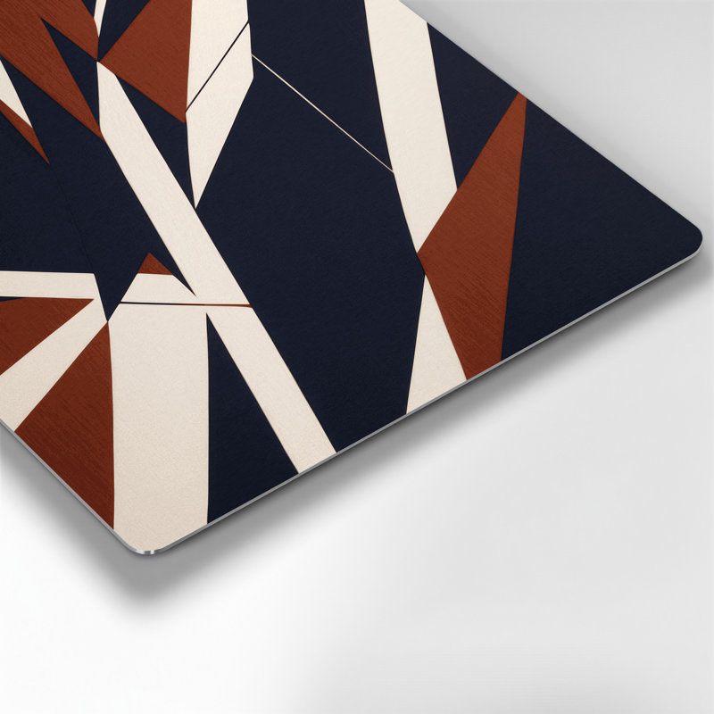 «Geometric Abstraction 62», art mural gris en métal, H 11 po x l 14 po