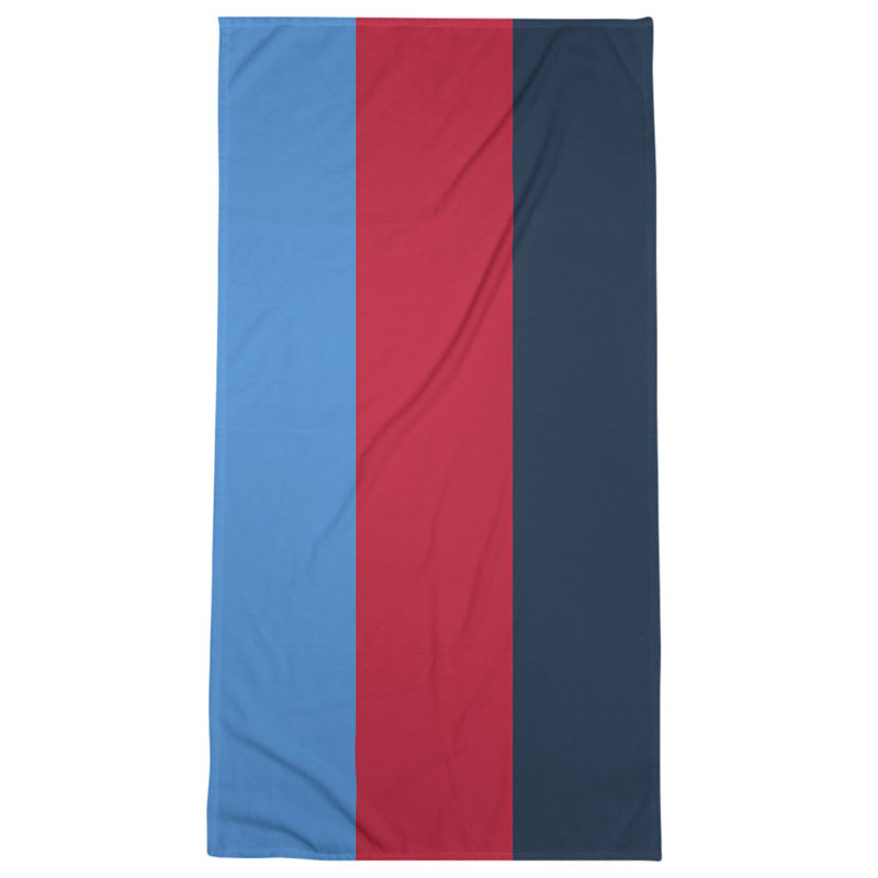 Bath Towel, Blue/Navy Blue/Red