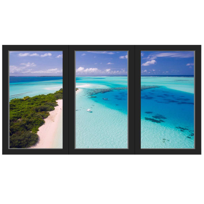 Nautical & Beach Window Decal, 13" H x 22" W