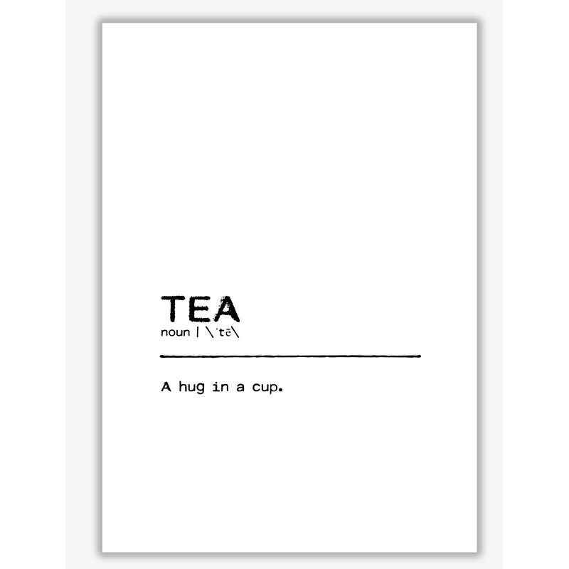 Tea Hug - Print, 30 cm H x 21 cm W x 1 cm D, No Frame