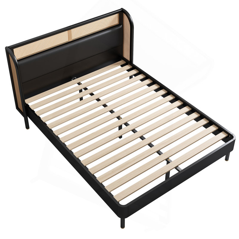 Modern Cannage Rattan Queen Bed - Stylish & Durable