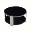 Table basse ronde moderne de 35 po, verre trempé noir à double couche et structure en acier inoxydable argenté, table centrale de salon, assemblage facile