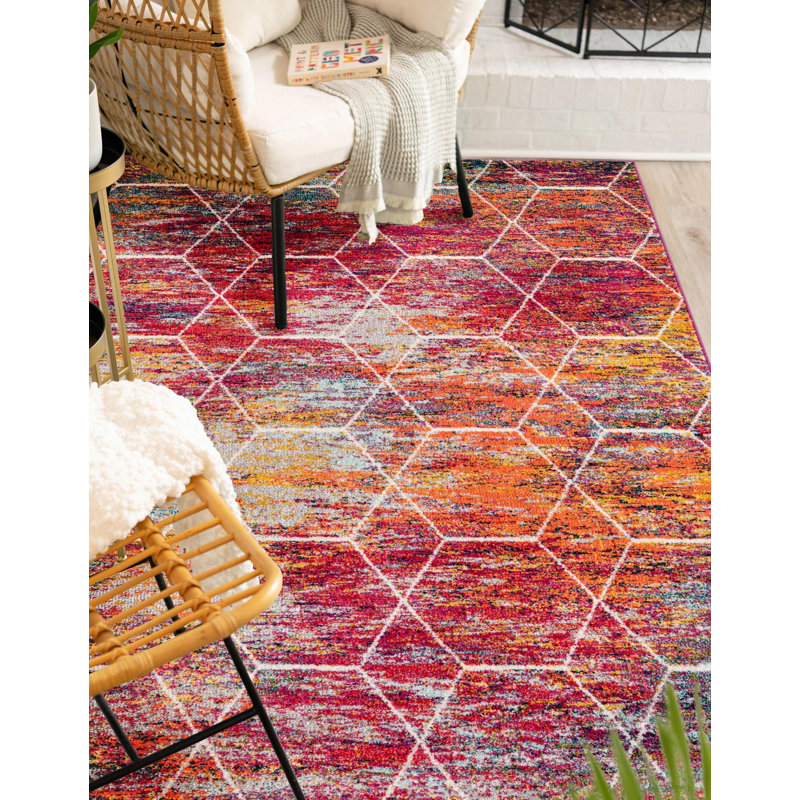 Geometric Indoor Rug, Rectangle 2' x 3'1"
