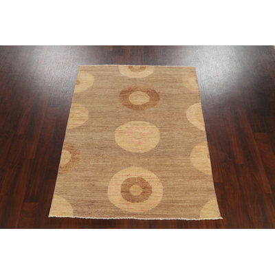 One-of-a-Kind 4'4" X 5'9" New Age Wool Area Rug in Brown