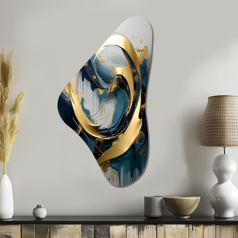 Lennon - Décoration murale abstraite en métal de forme Boomerang, H 39 po x l 21 po