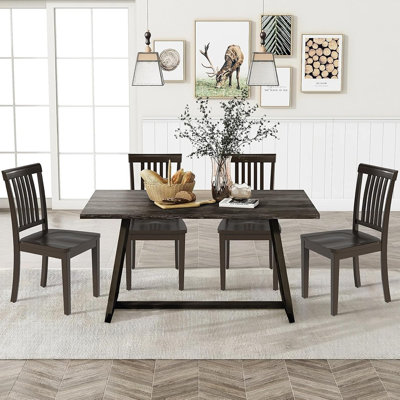 Solid Wood Top Dining Set