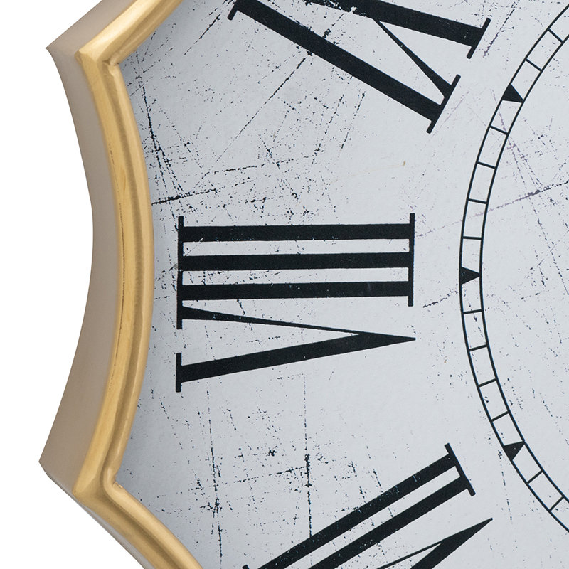 23.5x2.5x23.5" Vintage Roman Numeral Wall Clock with Gold Trim