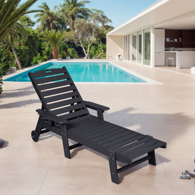Outdoor Chaise Lounge With Wheels by Lark Manor