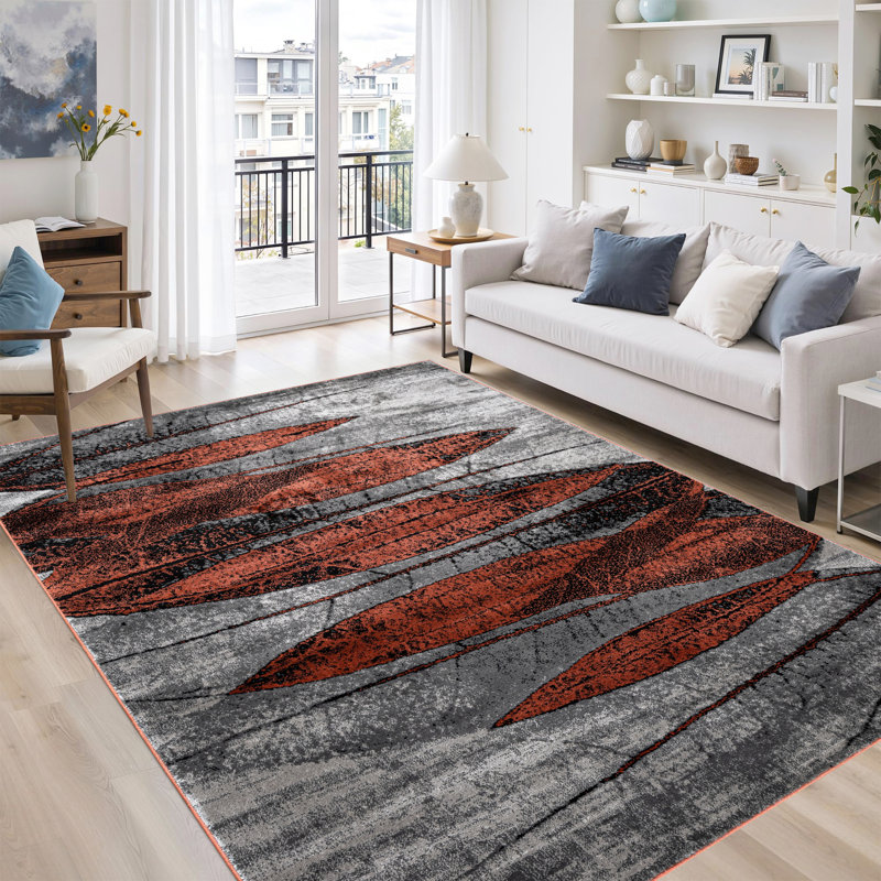 Abstract Area Rug, Terra, Rectangle 80 x 150 cm