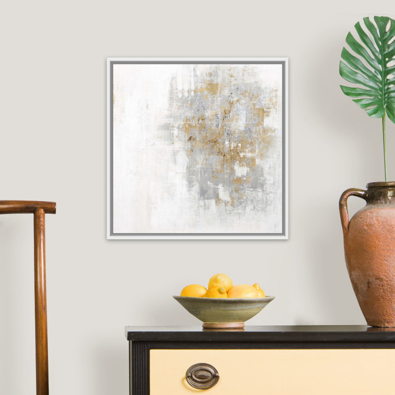 «Cali Gold II» par Joshua Schicker, reproduction sur toile, Cadre flottant blanc, H 22 po x l 22 po x P 1,75 po