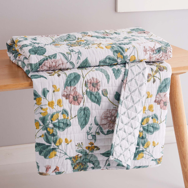 Verity Teal Quilted Throw