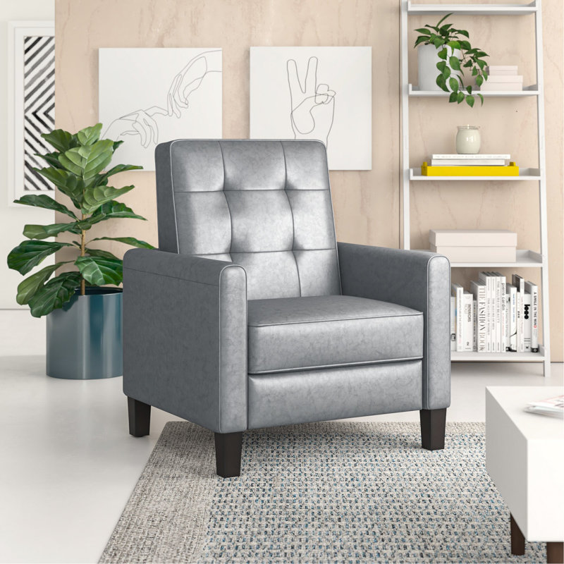 Fauteuil club inclinable manuel de 26,75 po de largeur gris foncé