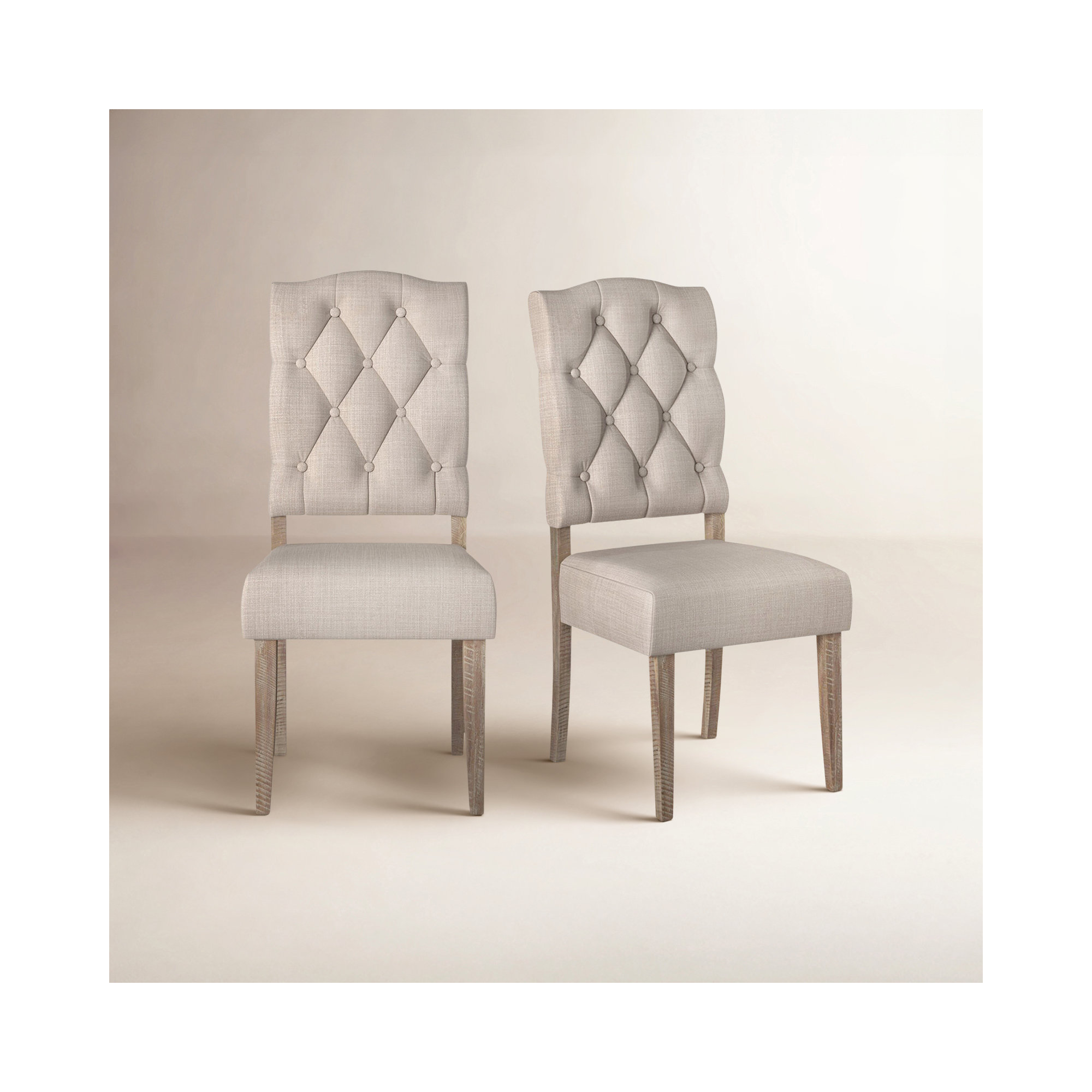 Bianca Tufted Parsons Chair, Weathered Natural