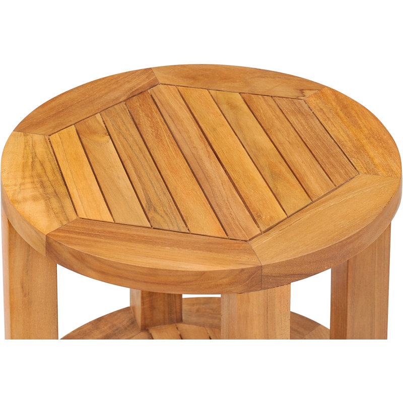Outdoor Round Teak Side Table