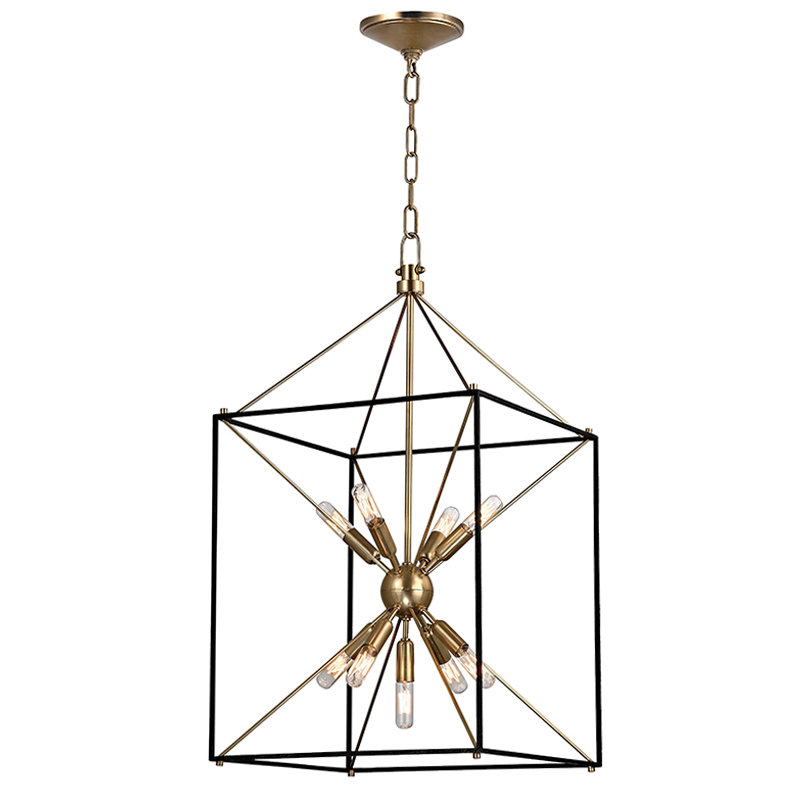 Glendale 9 Light Lantern, Aged Brass, 30" H x 16.25" W x 16.25" D