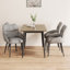 Table à manger moderne à grain de bois et chaise 4 - avec pieds en métal noir pour 4 à 6 chaises faciles à nettoyer-321313475-321313472