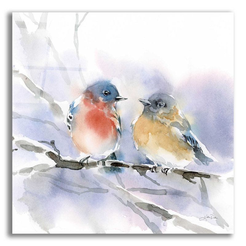 «Bluebird pair» par Katrina Pete - impression sans cadre, H 12 po x l 12 po x P 0,13 po