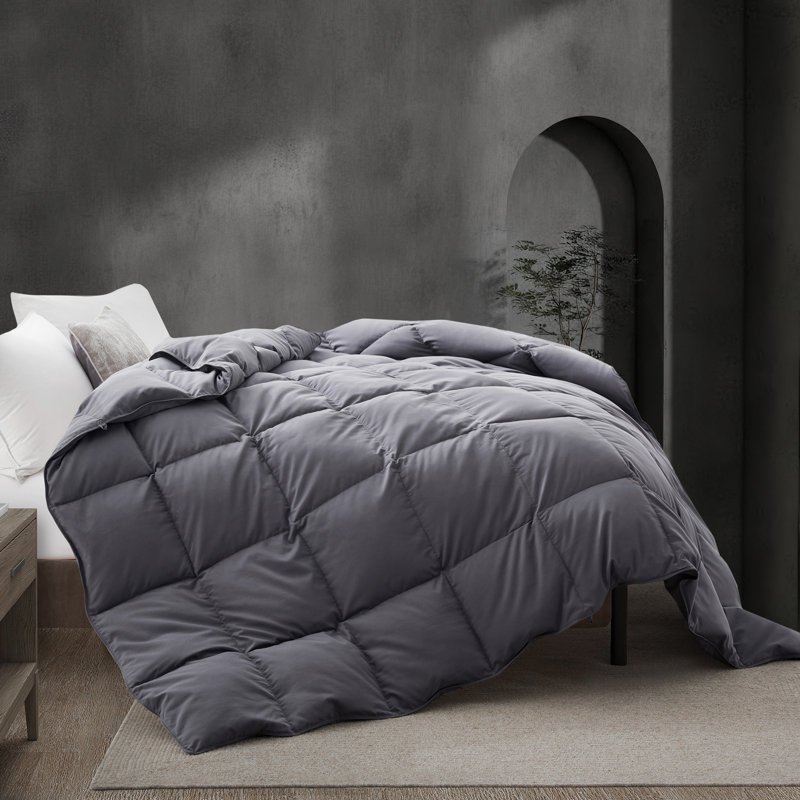 Machine Woven Comforter, Twin Down Comforter, Dark Gray