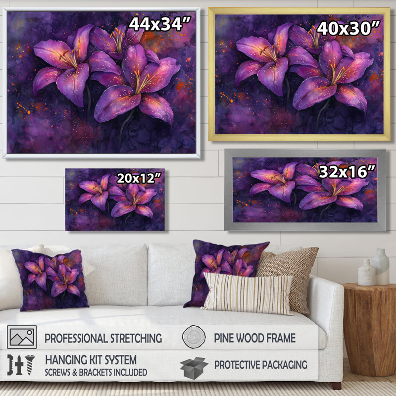 Imer - Floral Wall Art, Reproduction encadrée d'une seule photo, Noir, noir, noir, noir, H 12 po x l 20 po