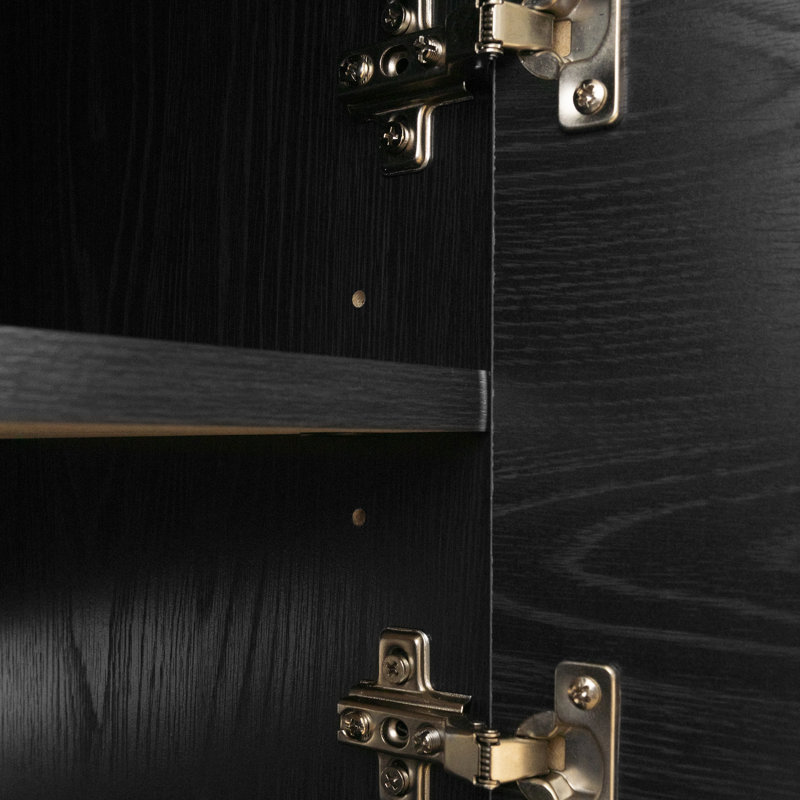 Mezzy  TV Stand With Doors, Black