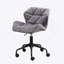 Chaise de bureau pivotante touffetée réglable, gris-608115836