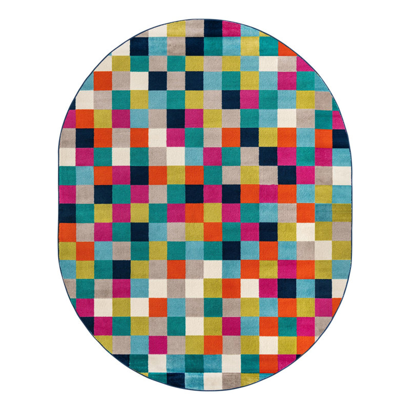 Analiese Geometric Indoor Rug, Oval 7'10" x 10'