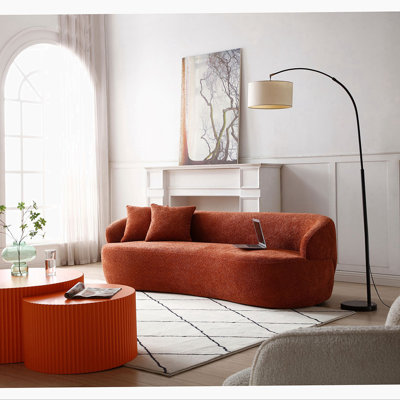 Curved Sofa, 3 Seat Cloud couch sofa Fabric Couch for Living Room