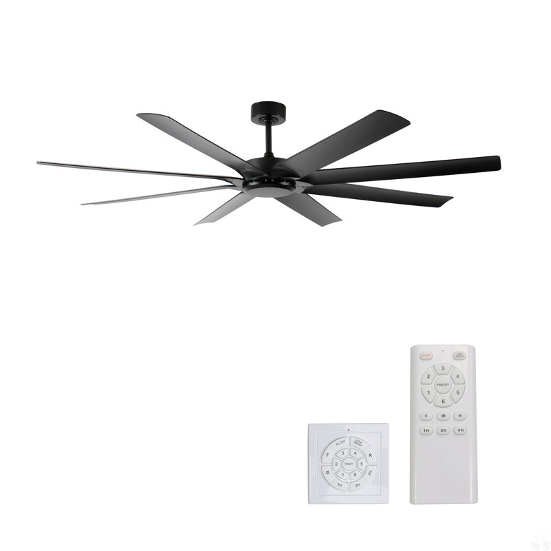 Ceiling Fans No Light With Remote Control, 8 Reversible Blade, Quiet DC Motor, Timer Function, 6-Speed