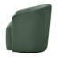 Fauteuil demi-tonneau pivotant vert durable avec coussin à ressorts ensachés confortable et rotation à 360 degrés pour les espaces de vie modernes