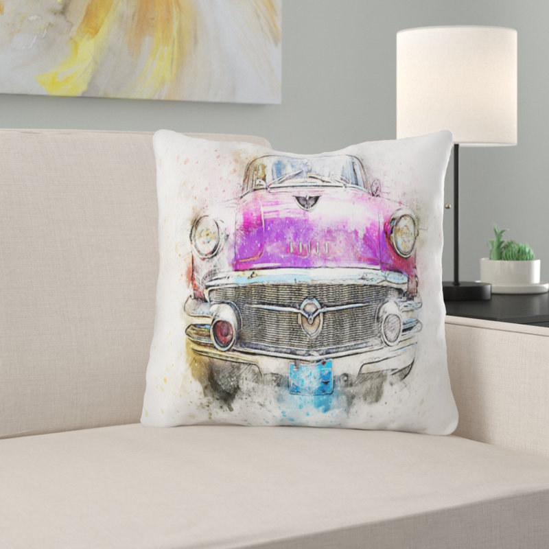 Housse et insert de coussin d'extérieur carré Charnley Car, Microsuède, Intérieur