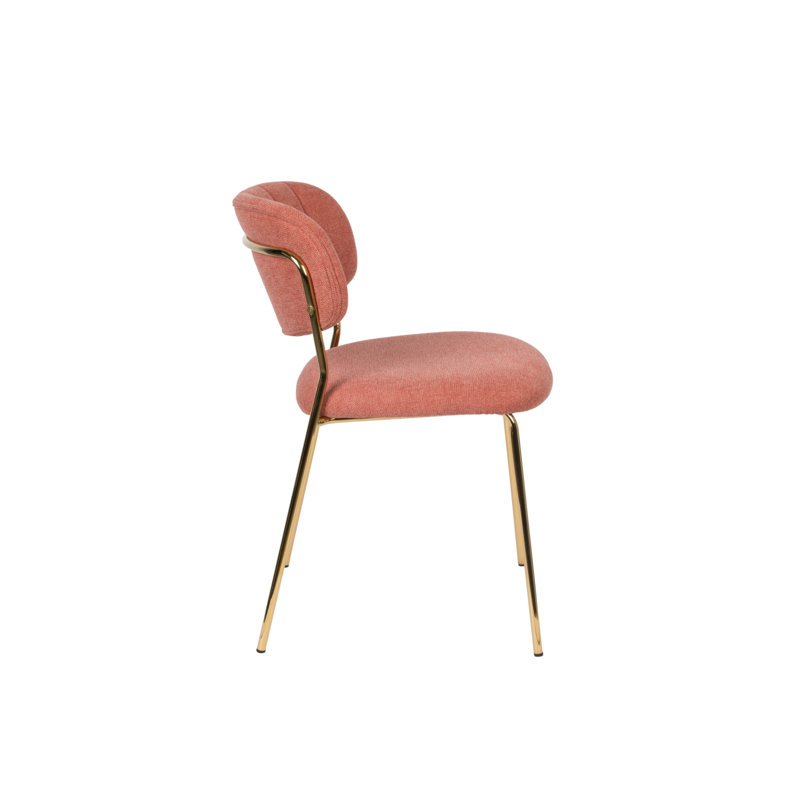 Jolien Upholstered Dining Chair, Pink, Gold
